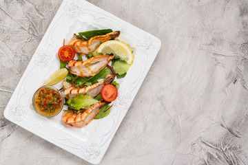 Grilled tiger shrimps