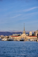 View of seaport in Sochi. RUSSIA