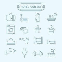 Hotel icon set
