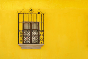 Architectural detail at the colonial house in Antigua Guatemala.
