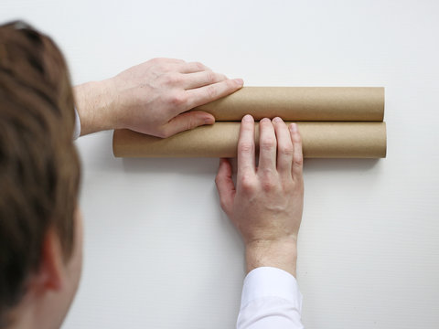 Unfold the scroll. Place for the inscription. Plan.