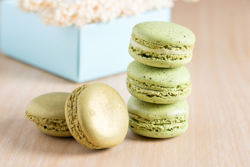 Sweet green macaroons