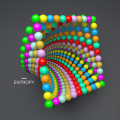 3d abstract spheres composition. Vector illustration. Futuristic Technology Style. Can be used for presentations and design.