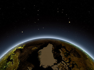 Greenland at night