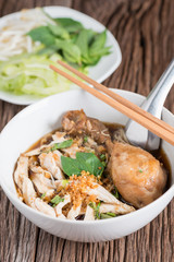 Braised chicken noodle soup