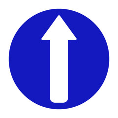 Road sign arrow go straight.