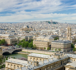 Fototapeta premium View of northern part of Paris from Cathedral Notre-Dame