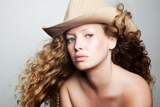 Woman in a cowboy hat 