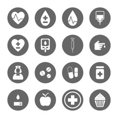 diabetes icons set
