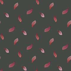 seamless floral pattern with pink flower petals on dark background