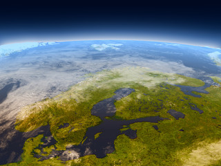 Scandinavian Peninsula from space © harvepino
