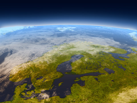 Scandinavian Peninsula from space