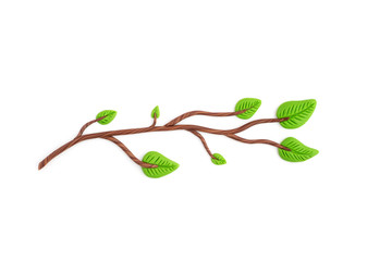handmade leaf nature isolated clay 