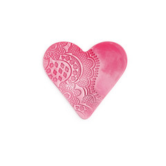 handicraft Heart handmade Isolated polymer clay plasticine love
