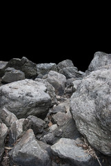 rock isolated on black background