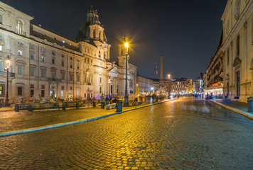 Fototapeta na wymiar Rome, Italy. Navona Square at night with illumination