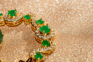 Golden Bracelet with Emerald