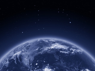 Fototapeta na wymiar North America from space at night