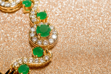 Golden Bracelet with Emerald