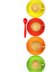 Coffee in colorful cups