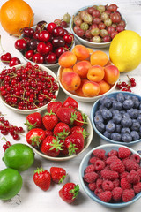 Various fruits on wood