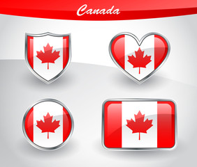 Glossy Canada flag icon set