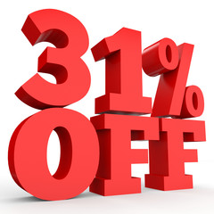 Thirty one percent off. Discount 31 %.