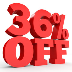 Thirty six percent off. Discount 36 %.