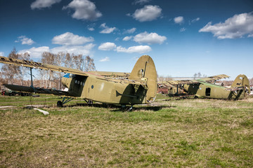 Storage old biplanes