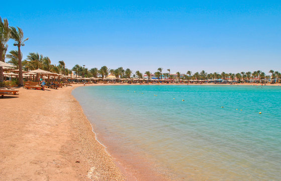 Golden beach in Hurghada, Egypt
