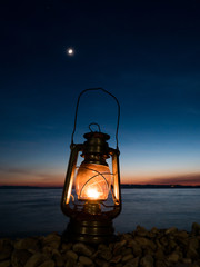 Fuel lantern on the beach