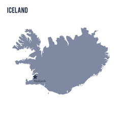 Vector map of Iceland isolated on white background.