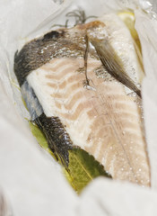 detail of cooked sea breame