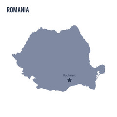 Vector map of Romania isolated on white background.