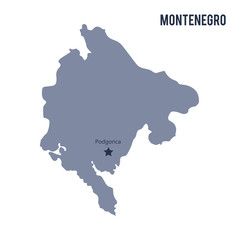 Vector map of Montenegro isolated on white background.