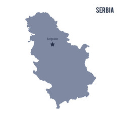 Naklejka premium Vector map of Serbia isolated on white background.
