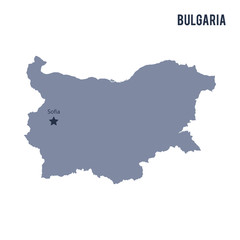 Vector map of Bulgaria isolated on white background.