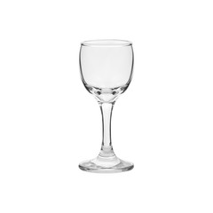 Glass transparent empty glass for drinks, isolated on white background.