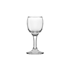 Glass transparent empty glass for drinks, isolated on white background.