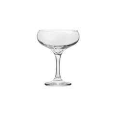 Glass transparent empty glass for drinks, isolated on white background.