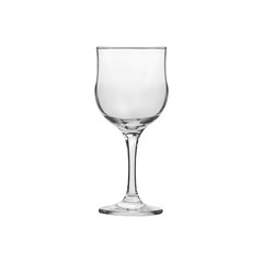Glass transparent empty glass for drinks, isolated on white background.