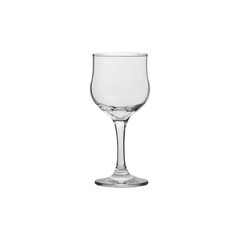 Glass transparent empty glass for drinks, isolated on white background.