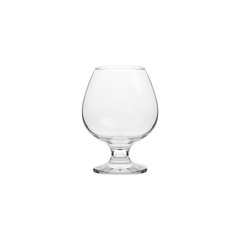 Glass transparent empty glass for drinks, isolated on white background.