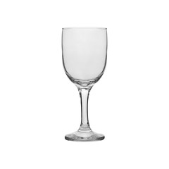 Glass transparent empty glass for drinks, isolated on white background.