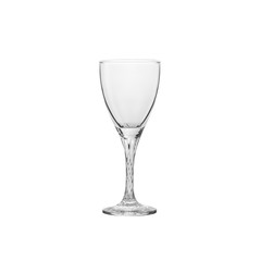 Glass transparent empty glass for drinks, isolated on white background.