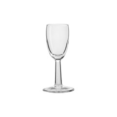 Glass transparent empty glass for drinks, isolated on white background.