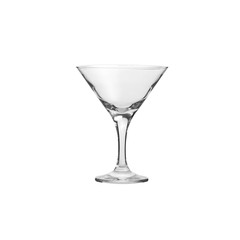 Glass transparent empty glass for drinks, isolated on white background.