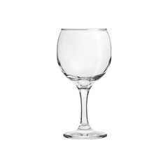 Glass transparent empty glass for drinks, isolated on white background.