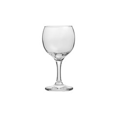Glass transparent empty glass for drinks, isolated on white background.