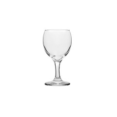 Glass transparent empty glass for drinks, isolated on white background.